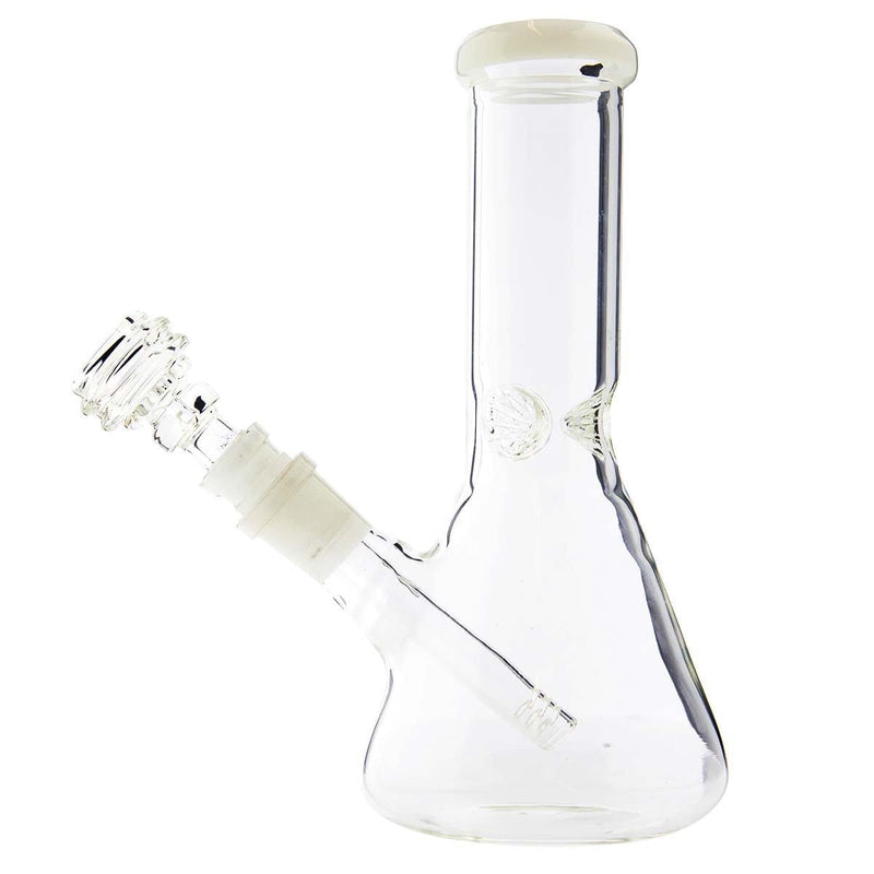 Biohazard Inc Glass Bong Waterpipe  8" Beaker w/  White Trim