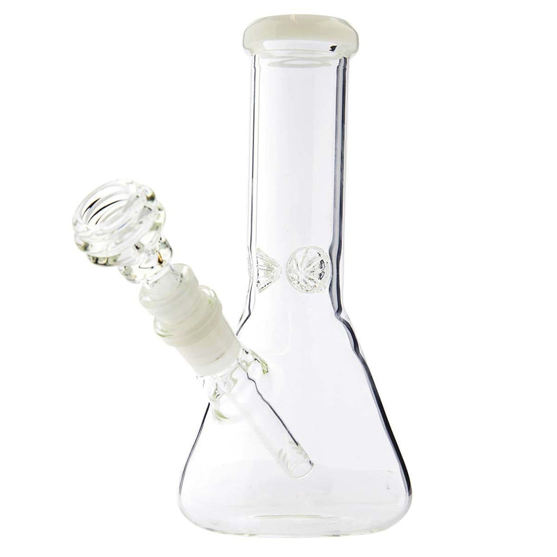 Biohazard Inc Glass Bong Waterpipe  8" Beaker w/  White Trim