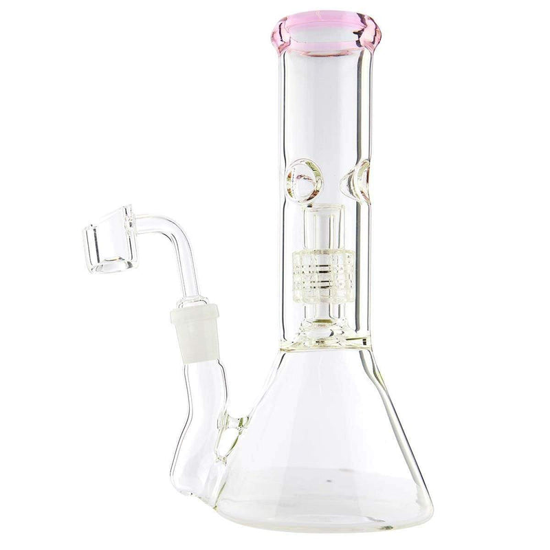 Biohazard Inc Glass Bong Waterpipe  Beaker Perc 8" 14mm Fem w/Bowl PK