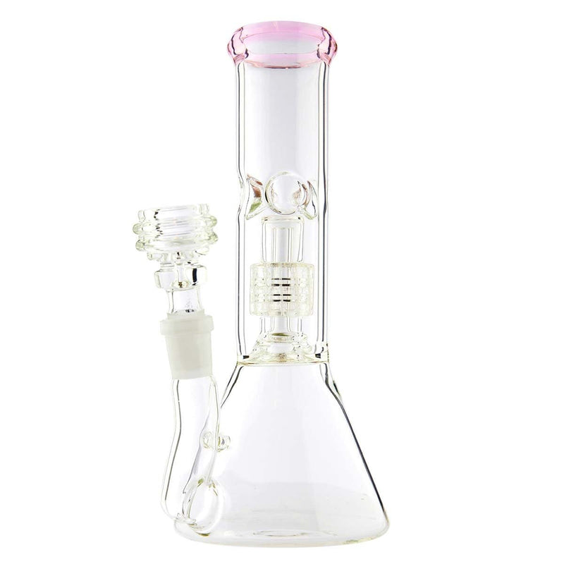 Biohazard Inc Glass Bong Waterpipe  Beaker Perc 8" 14mm Fem w/Bowl PK