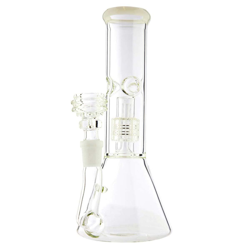 Biohazard Inc Glass Bong Waterpipe  Beaker Perc 8" 14mm Fem w/Bowl WT