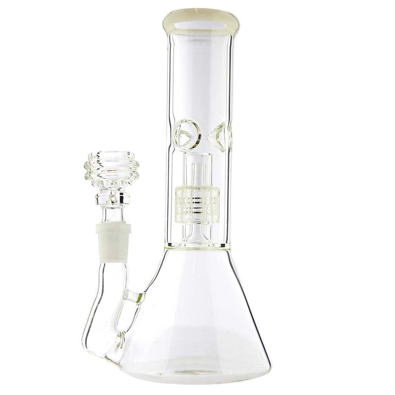 Biohazard Inc Glass Bong Waterpipe  Beaker Perc 8" 14mm Fem w/Bowl WT