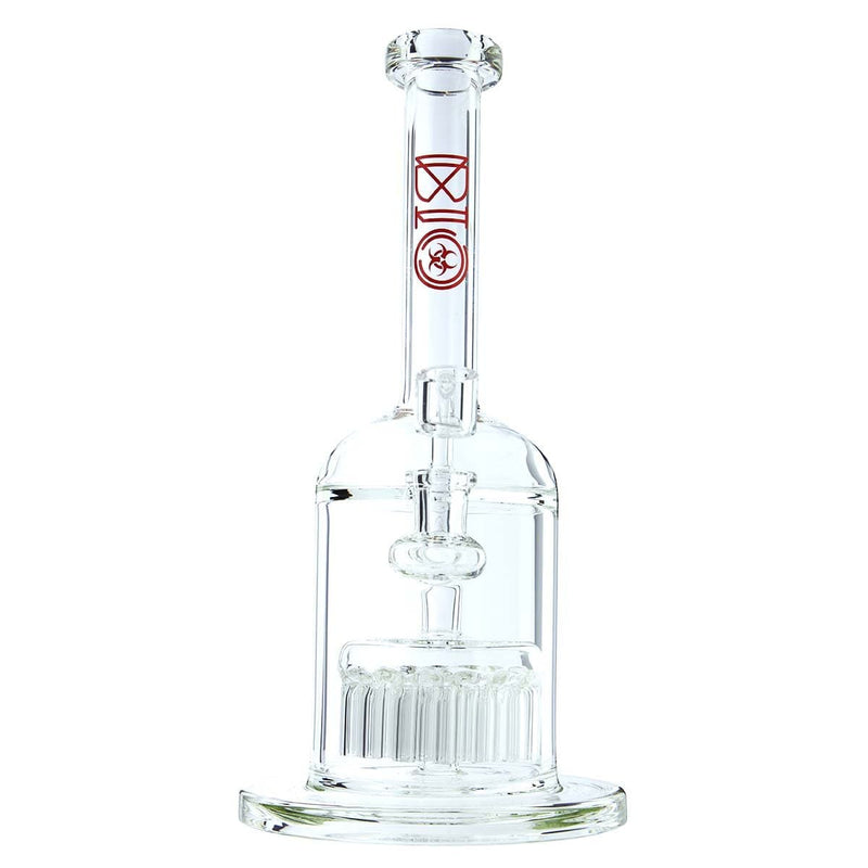 Biohazard Inc Glass Bong Waterpipe BIO Hazard 12" 37 Arm Perc 14mm Red