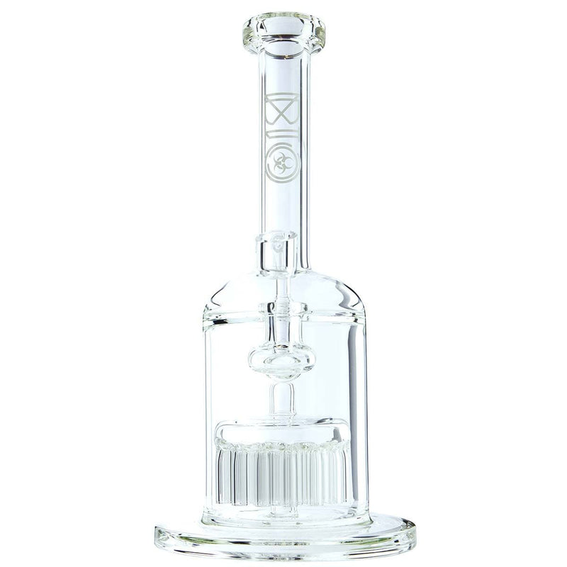 Biohazard Inc Glass Bong Waterpipe BIO Hazard 12" 37 Arm Perc 14mm White