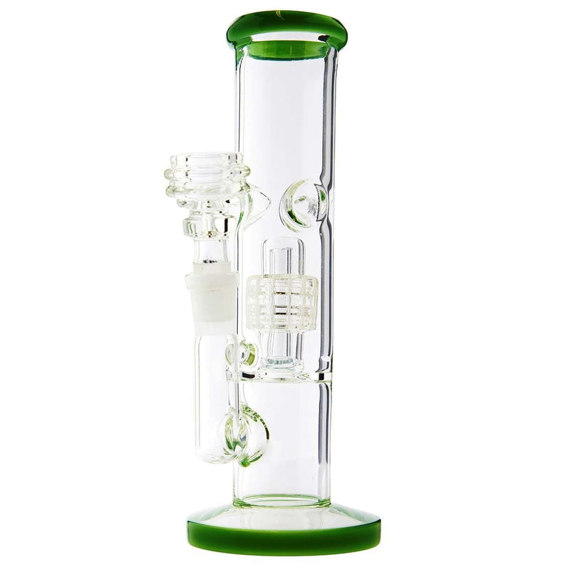 Biohazard Inc Glass Bong Waterpipe  Conical Showerhead 8" 14mm Female with Bowl- Jade Green