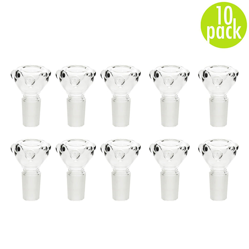 Biohazard Inc Glass Bowl Bowl Clear Full Standard Male 19mm-10 Count