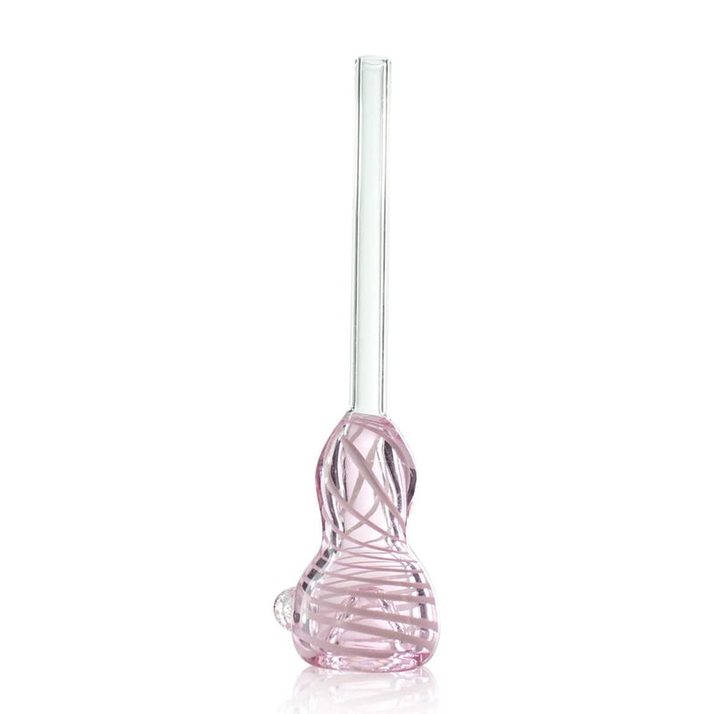 Biohazard Inc Glass Bowl Bowl Slide - Pink With White Swirl