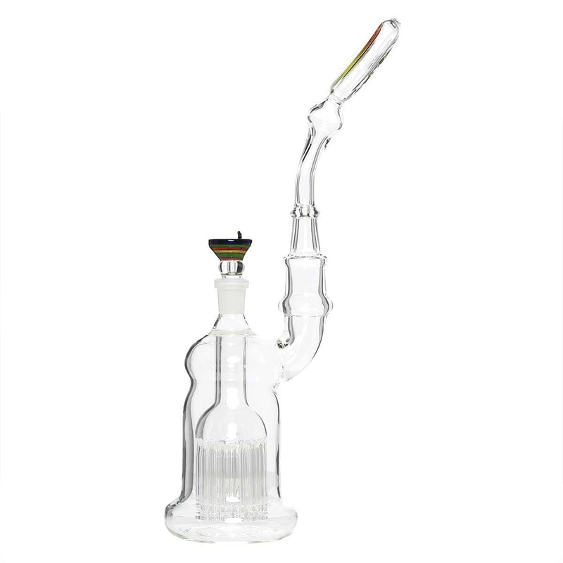 Biohazard Inc Glass Bubbler 16" Single Tree Standing Sherlock Bubbler - Yellow Reversal