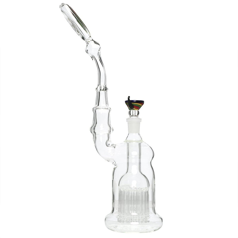 Biohazard Inc Glass Bubbler 16" Single Tree Standing Sherlock Bubbler - Yellow Reversal