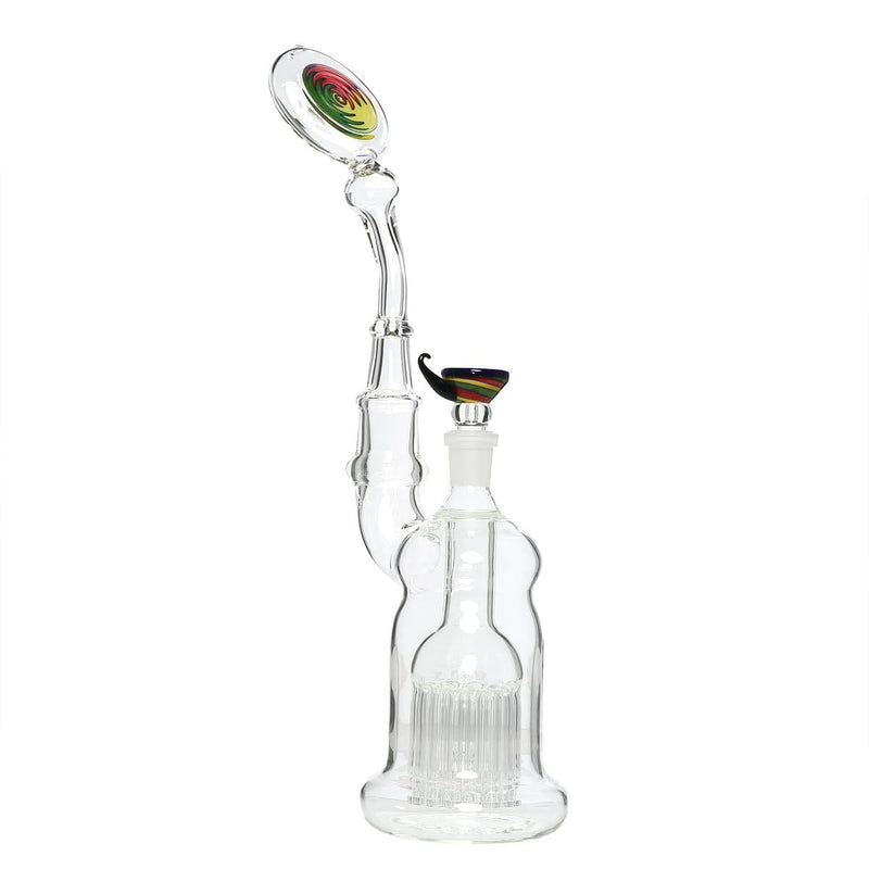 Biohazard Inc Glass Bubbler 16" Single Tree Standing Sherlock Bubbler - Yellow Reversal