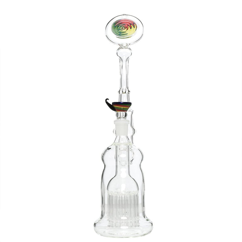 Biohazard Inc Glass Bubbler 16" Single Tree Standing Sherlock Bubbler - Yellow Reversal