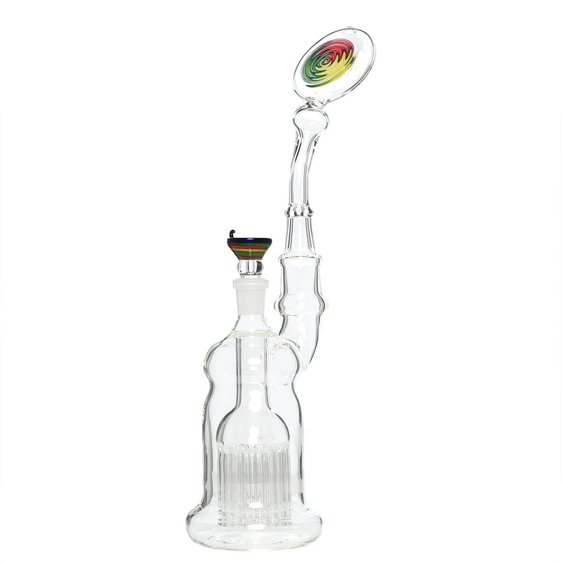 Biohazard Inc Glass Bubbler 16" Single Tree Standing Sherlock Bubbler - Yellow Reversal