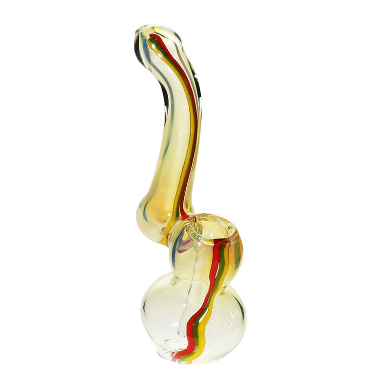 Biohazard Inc Glass Bubbler 5" Medium Bubbler w/ Rasta Stripe