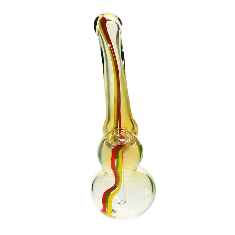 Biohazard Inc Glass Bubbler 5" Medium Bubbler w/ Rasta Stripe