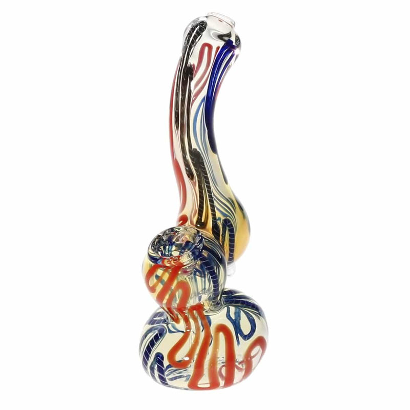 Biohazard Inc Glass Bubbler 6" Diffused Standing Sherlock - Assorted Frit