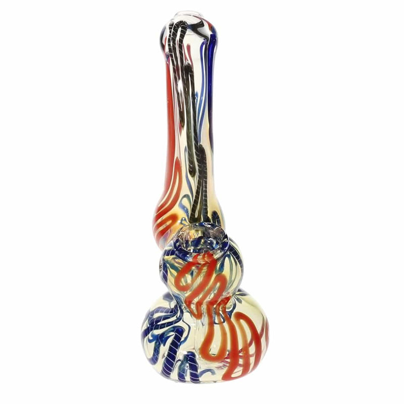 Biohazard Inc Glass Bubbler 6" Diffused Standing Sherlock - Assorted Frit