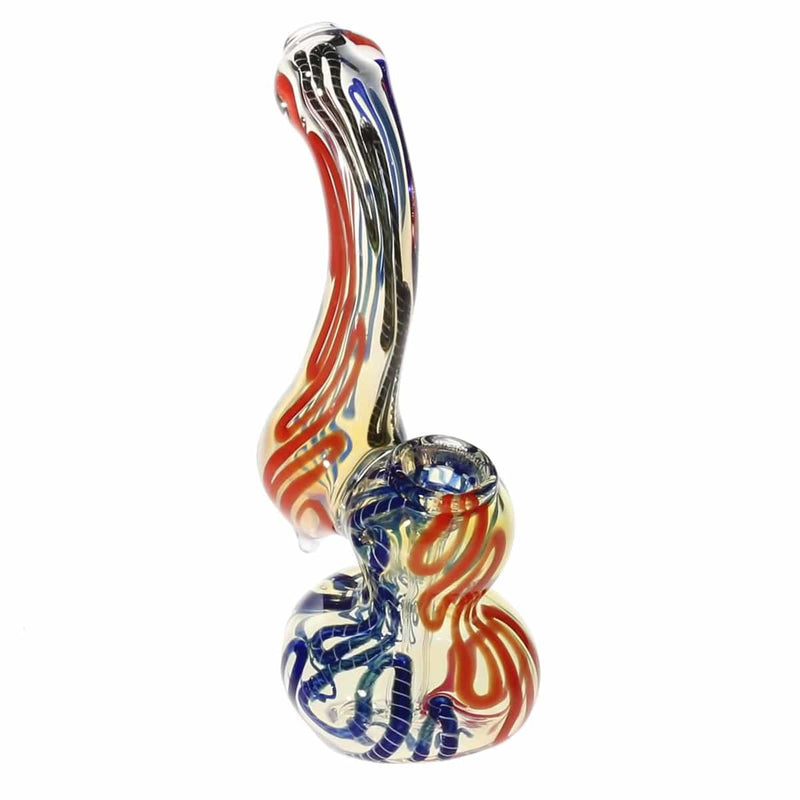 Biohazard Inc Glass Bubbler 6" Diffused Standing Sherlock - Assorted Frit