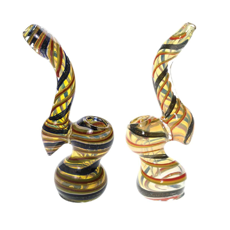 Biohazard Inc Glass Bubbler 7" Fumed Dichro Swirl Bubbler