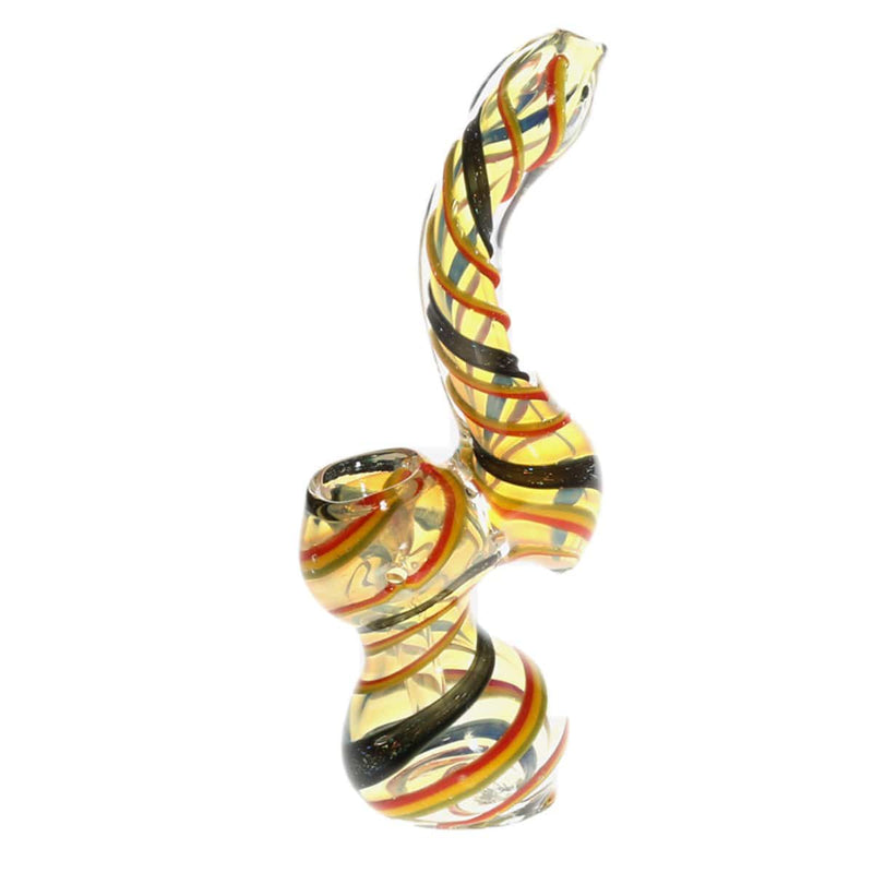 Biohazard Inc Glass Bubbler 7" Fumed Dichro Swirl Bubbler