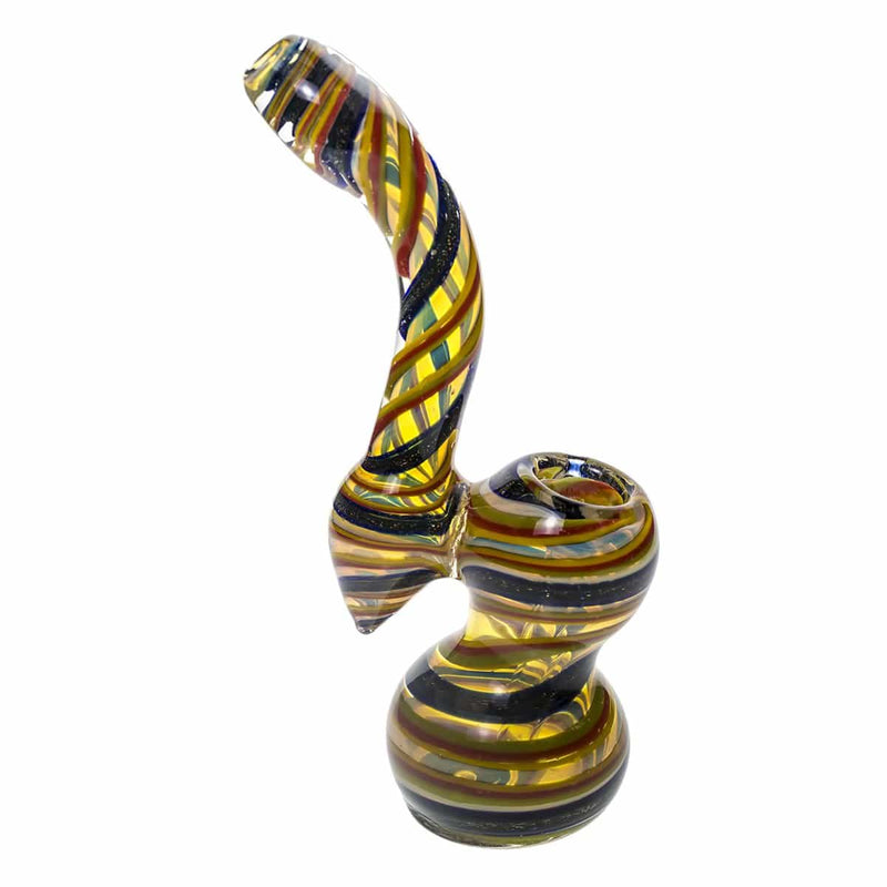 Biohazard Inc Glass Bubbler 7" Fumed Dichro Swirl Bubbler