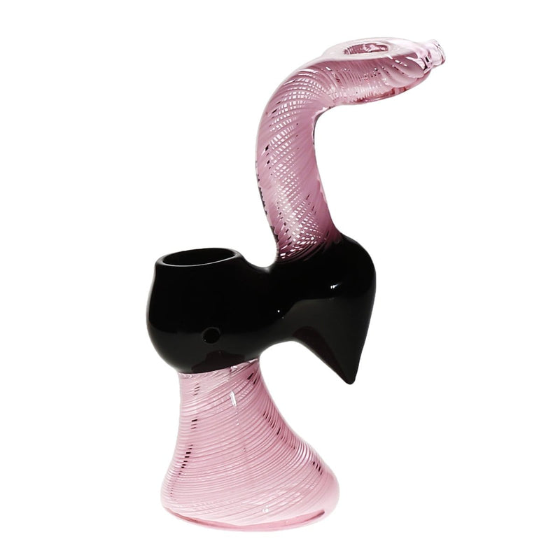 Biohazard Inc Glass Bubbler 7" Lattacino Donut Bubbler - Pink/Black