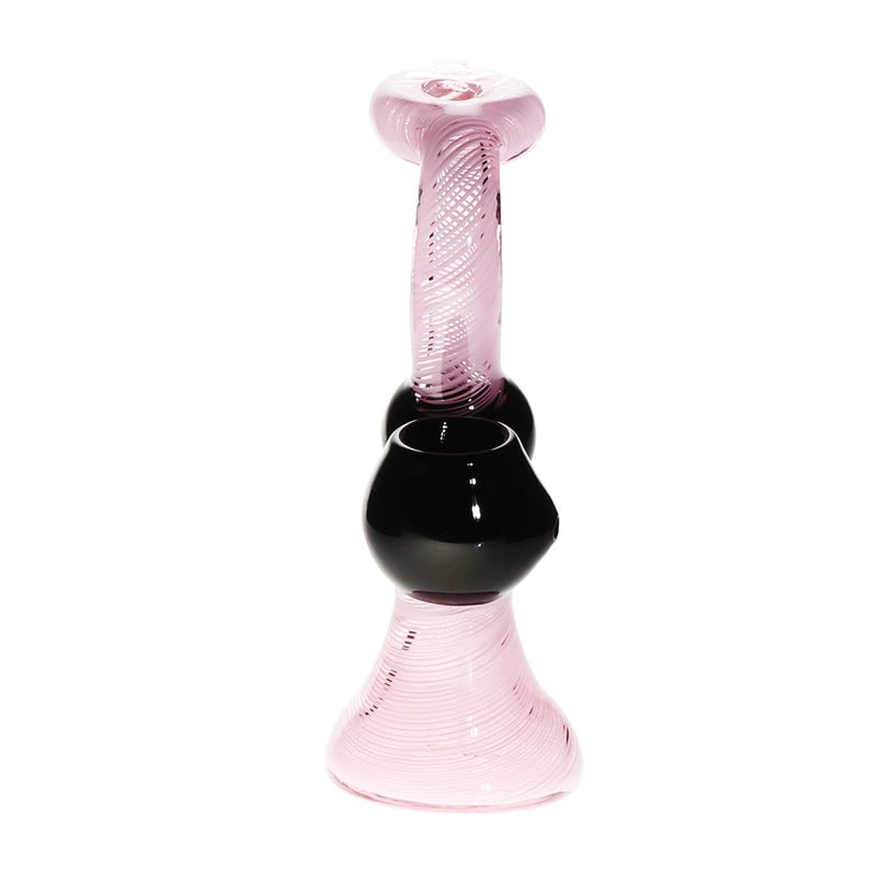 Biohazard Inc Glass Bubbler 7" Lattacino Donut Bubbler - Pink/Black