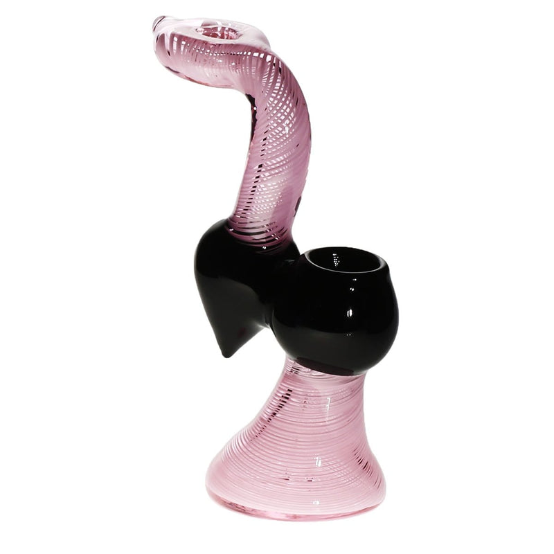 Biohazard Inc Glass Bubbler 7" Lattacino Donut Bubbler - Pink/Black