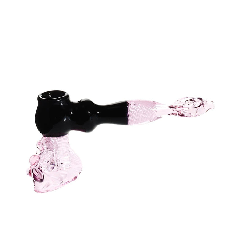 Biohazard Inc Glass Bubbler 8" Hammer Lattacino Donut Bubbler - Pink/Black