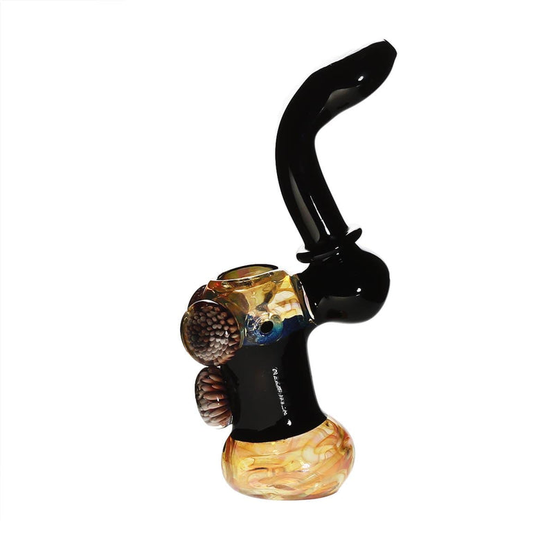 Biohazard Inc Glass Bubbler 8" Standing Sherlock w/ Marbles - Fume & Black Trim