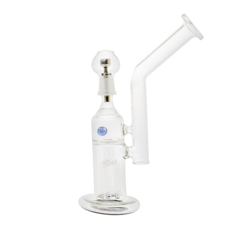 Biohazard Inc Glass Bubbler 9" Tree Bubbler w/Dichro Marble Rig - Reversal Bottom