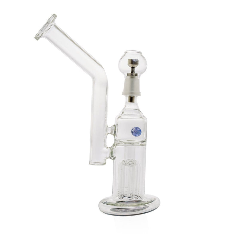 Biohazard Inc Glass Bubbler 9" Tree Bubbler w/Dichro Marble Rig - Reversal Bottom