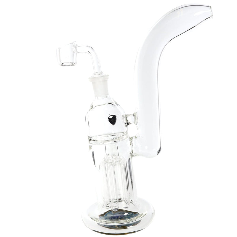 Biohazard Inc Glass Bubbler 9" Tree Bubbler w/ Marble - Reversal w/ Curved Mouth