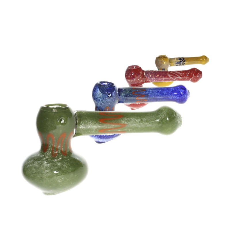 Biohazard Inc Glass Bubbler Bubbler Medium 6"-7" Single Diffused Hammer Straight Frit 4 pack