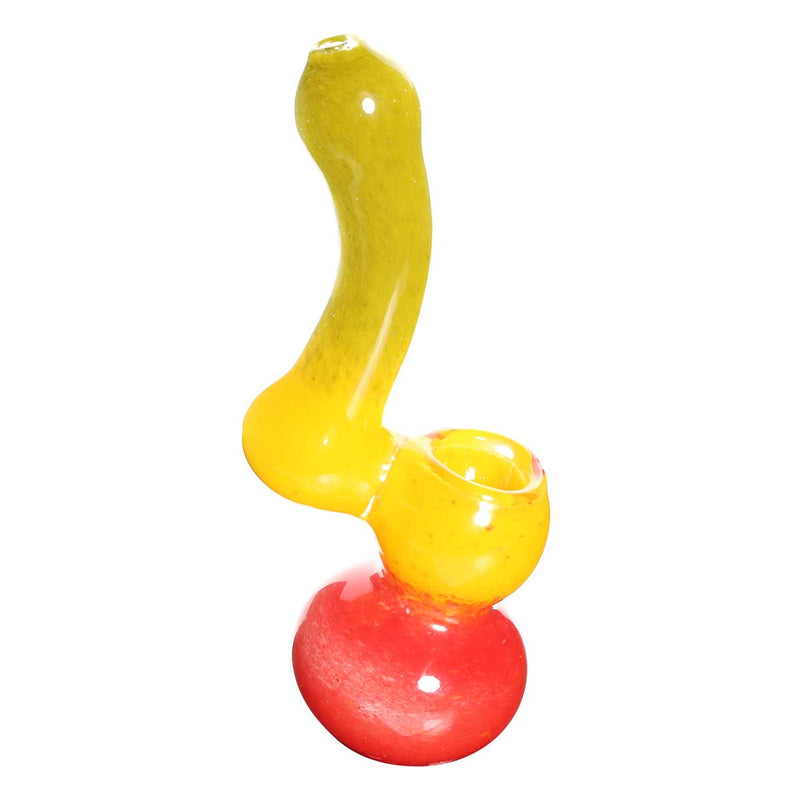 Biohazard Inc Glass Bubbler Bubbler Medium 6"-8" Single Diffused Standing Sherlock Rasta Frit 3 pack