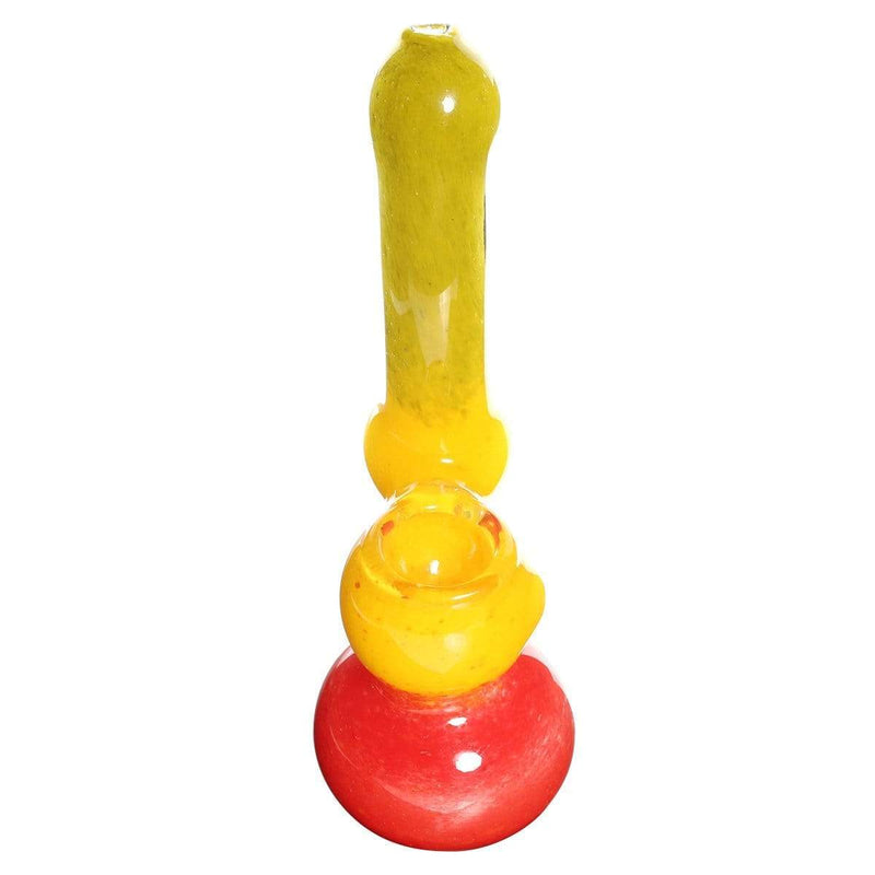 Biohazard Inc Glass Bubbler Bubbler Medium 6"-8" Single Diffused Standing Sherlock Rasta Frit 3 pack