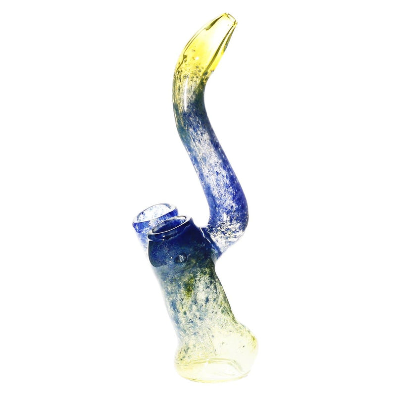 Biohazard Inc Glass Bubbler Large 8" Frit Bubbler w/ Nug Jar - Blue