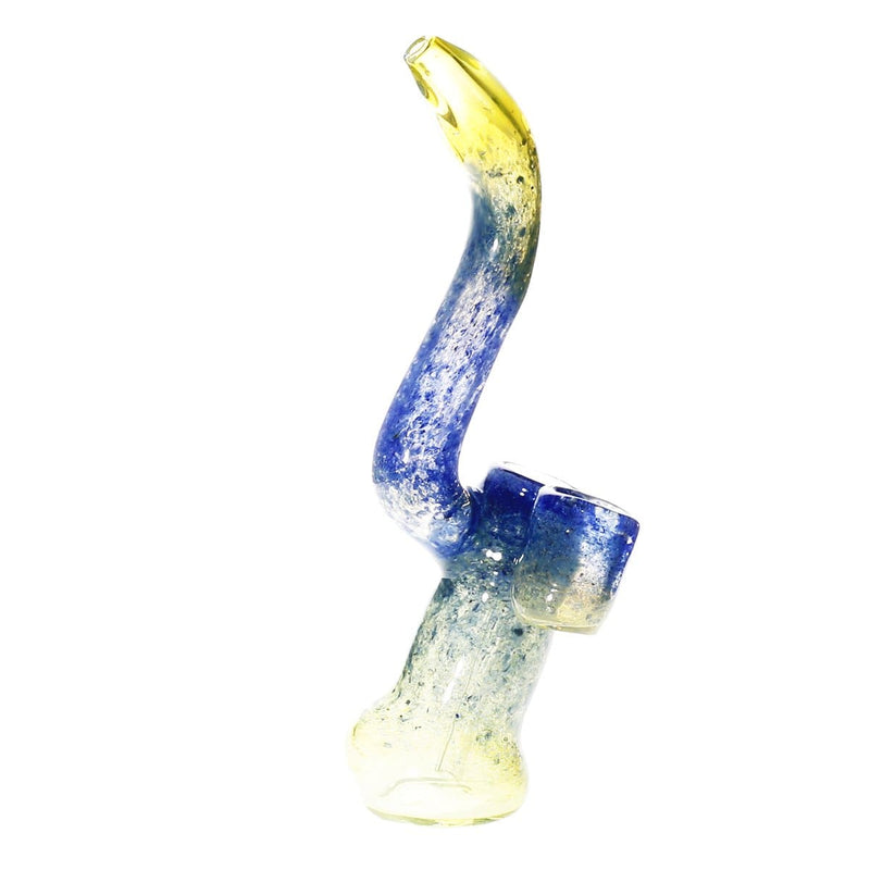 Biohazard Inc Glass Bubbler Large 8" Frit Bubbler w/ Nug Jar - Blue