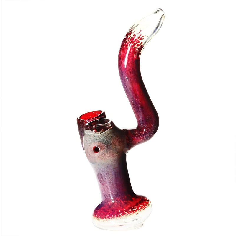 Biohazard Inc Glass Bubbler Large 8" Frit Bubbler w/ Nug Jar - Red