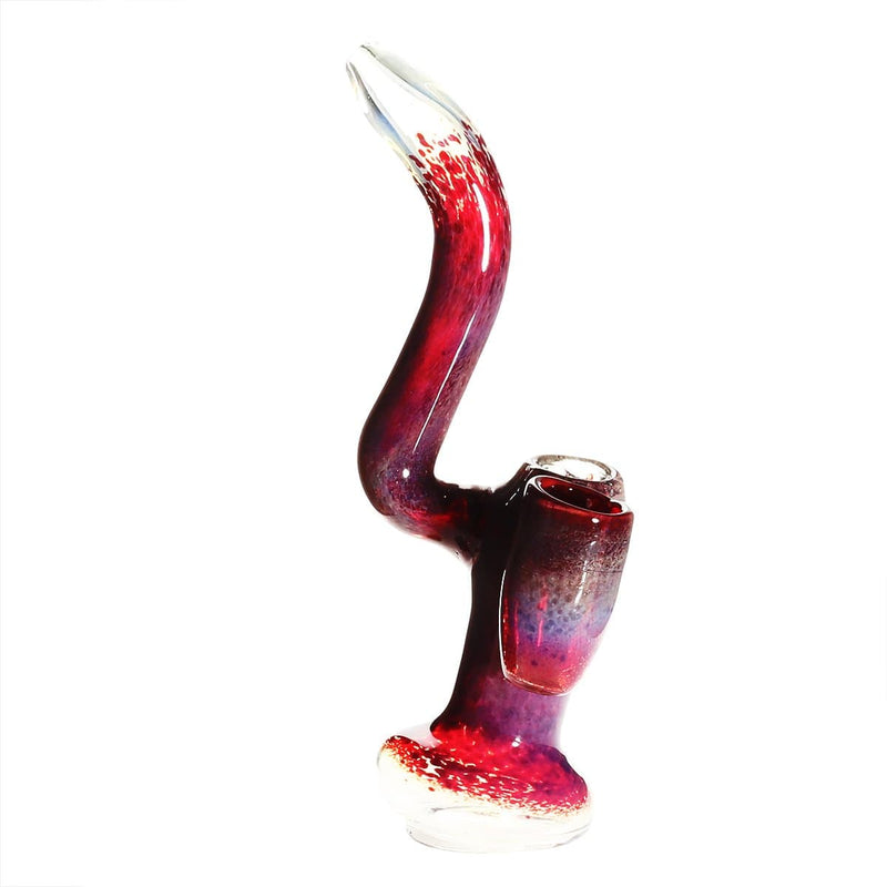 Biohazard Inc Glass Bubbler Large 8" Frit Bubbler w/ Nug Jar - Red