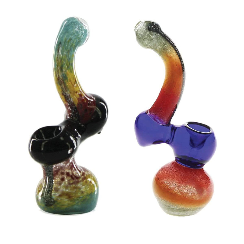 Biohazard Inc Glass Bubbler Large Rasta Frit Bubbler w/ Dichro