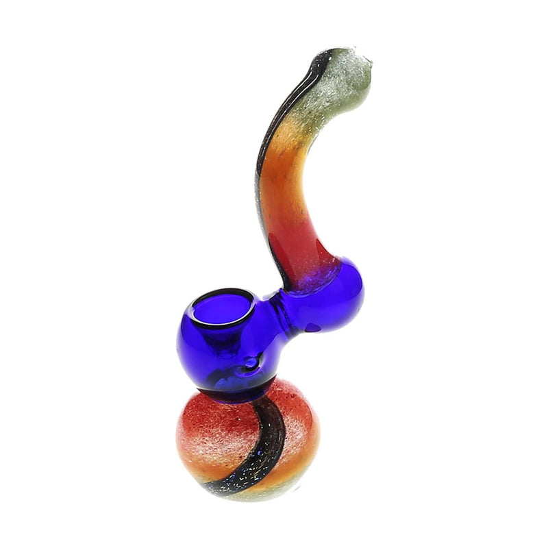 Biohazard Inc Glass Bubbler Large Rasta Frit Bubbler w/ Dichro