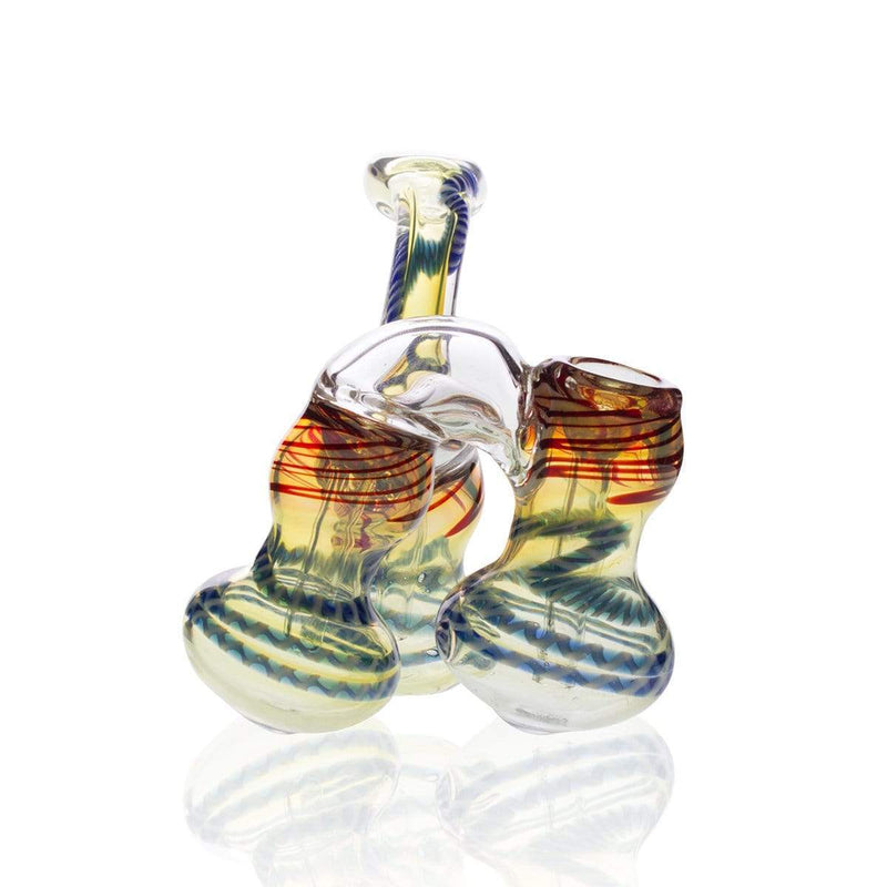 Biohazard Inc Glass Bubbler Medium Assorted Triple Bubbler