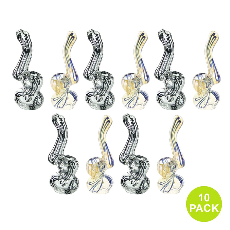 Biohazard Inc Glass Bubbler X-Mini Assorted Bubbler - 10 Count