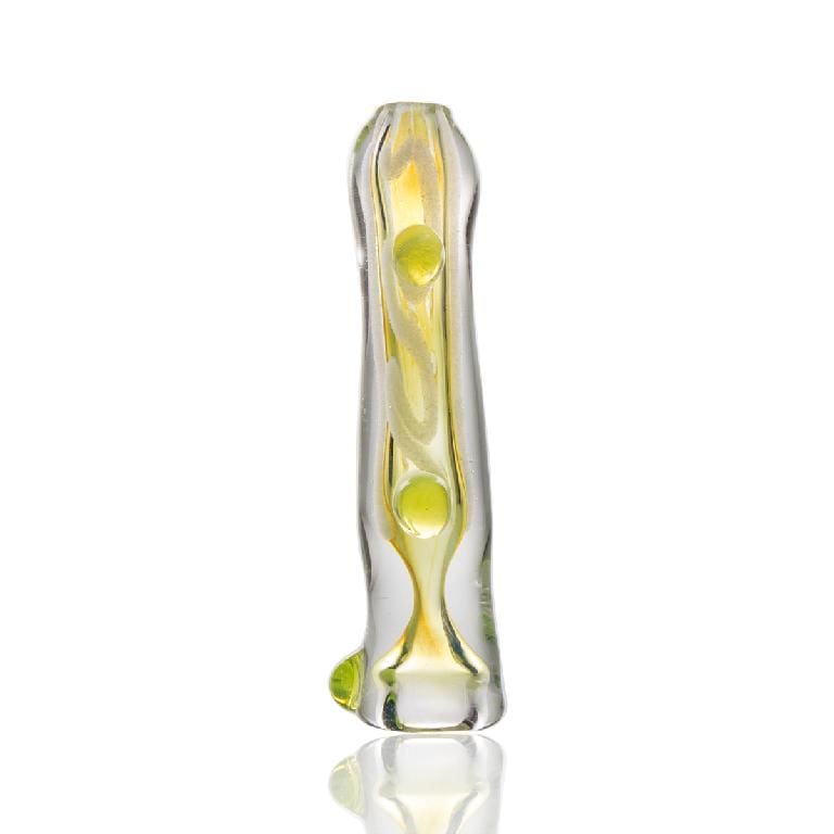 Biohazard Inc Glass Chillum Hand Pipe 3 1/2" Glow in the Dark Chillum