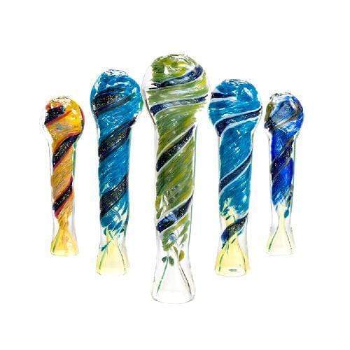 Biohazard Inc Glass Chillum Hand Pipe 3"-4" Assorted Chillum w/ Dichro