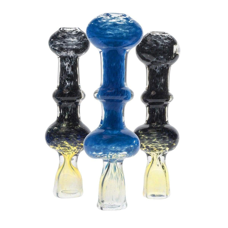 Biohazard Inc Glass Chillum Hand Pipe 3"-4" Assorted Chillum w/ Frit