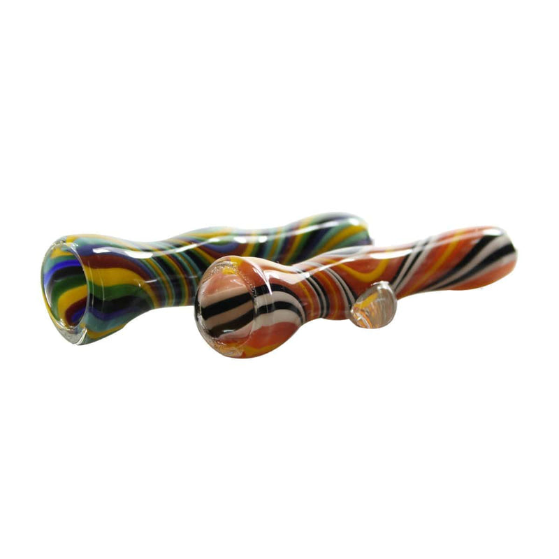 Biohazard Inc Glass Chillum Hand Pipe 3" Candy Cane Chillum