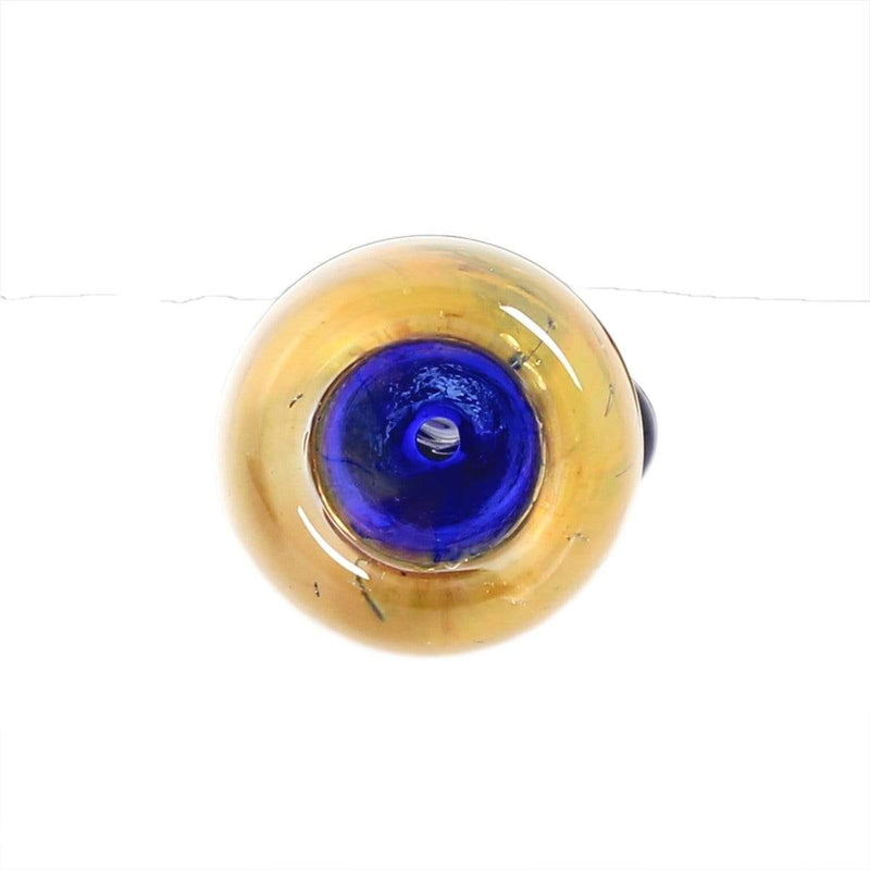 Biohazard Inc Glass Chillum Hand Pipe 3" Gold Fumed Blue Wub Tip 2 knocker Chillum