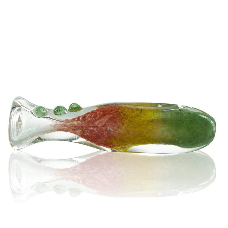 Biohazard Inc Glass Chillum Hand Pipe 3" Rasta Frit Chillum