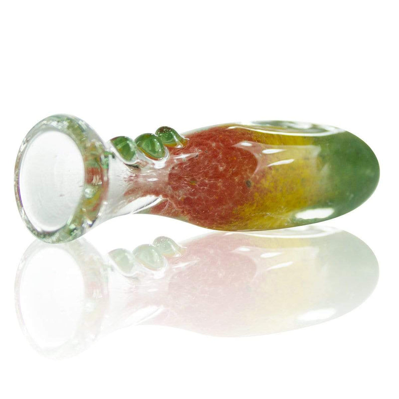 Biohazard Inc Glass Chillum Hand Pipe 3" Rasta Frit Chillum